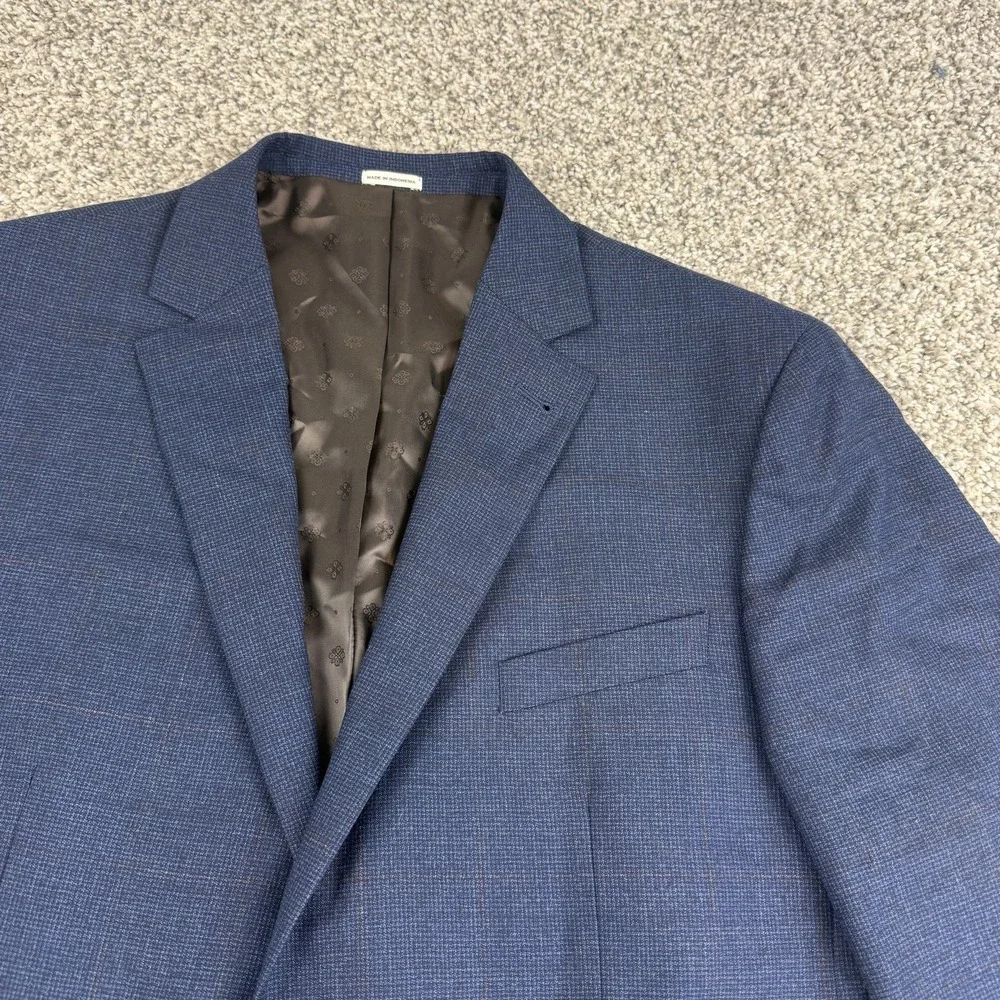 Joseph Abboud Heritage Blazer Mens 48 Regular Lanificio di Pray Blue Plaid